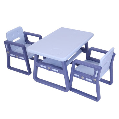 

Ktaxon 3-Piece Kids Play Table with 2 Chair Set Blue