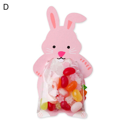 

10Pcs Cartoon Lovely Rabbit Fox Bear Gift Bags Children Candy Pouch Easter Decor