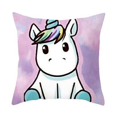 

Polyester Unicorn Rainbow Decorative Pillow Case Sofa Cushion Pillow Case