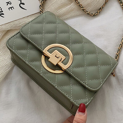 

The new woman 2019 new style texture embroidered line Korean version single shoulder bag fashion 100 lap chain rhomboid small squa