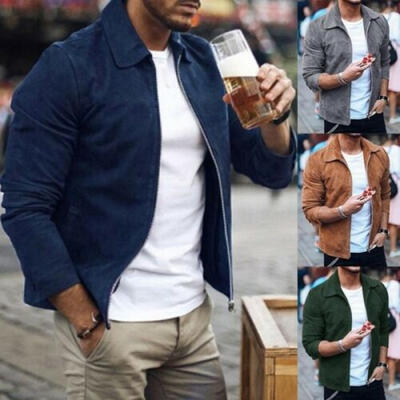 

Mens Cardigan Hooded Sweatshirt Hoodie Suede Jackets Outwear Casual Coat