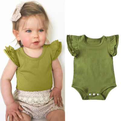 

Cute Newborn Infant Baby Girls Boy Cotton Romper Bodysuit Flying Sleeve Outfits
