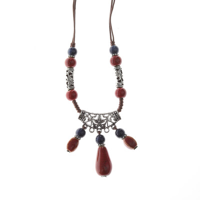 

Necklace Bohemia Art Fashion Long Sweater Folk Style Accessories For Women Chain Womens Ceramic Jewelry