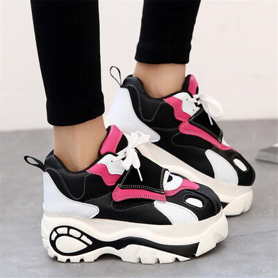 

2019 Women Shoes Sneakers Flats Zapatillas Deportivas Woman Creepers Casual Shoes Increasing Heel Zapatos Mujer Flat Platform