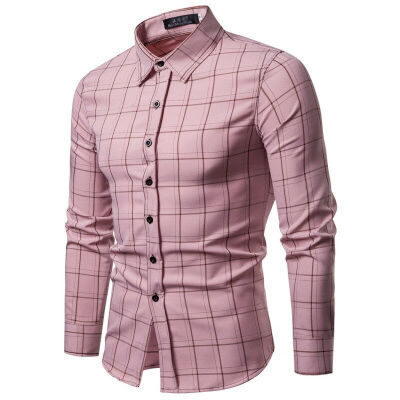 

SUNSIOM Mens Button Up Plaid Casual Shirts Slim Fit Long Sleeve Dress Shirts Tops