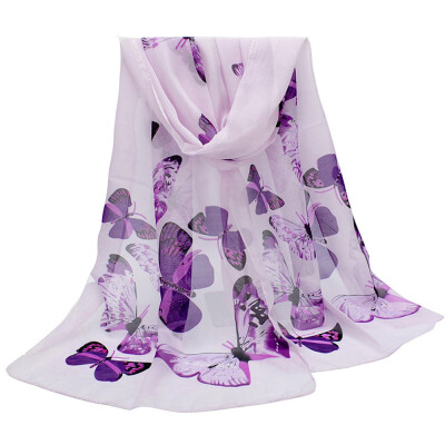 

Gobestart New Fashion Scarf Lady Butterfly Print Neck Shawl Scarve Warm Wrap Stole