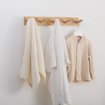 

Gobestart Pure Bamboo Wall Mounted Coat Rack Modern Wall Mounted Coat And Hat Bamboo Color