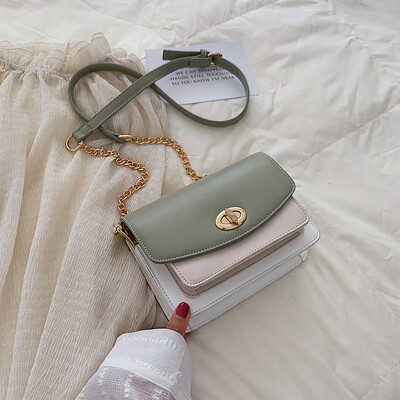 

Net red contrast bag ins summer small fresh chain small square bag womens new 2019 shoulder bag Messenger bag