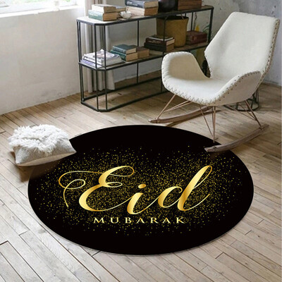 

Gobestart Home Decor Circle Area with Star&Moon Ramadan Design Round Area Rug Carpet