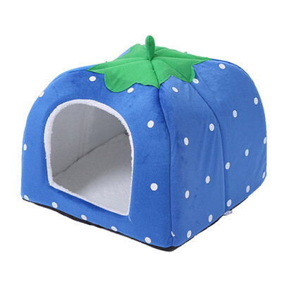 

Strawberry Mongolian Pet Kennel Green Leaf Handle Pet Strawberry Bed Collapsible House Home