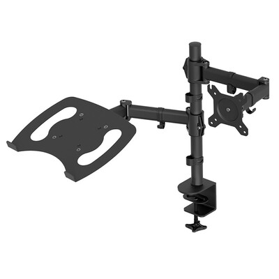 

Modern Laptop & Monitor Desk Mount Stand Black Adjustable Fits 1 Screen upto 27