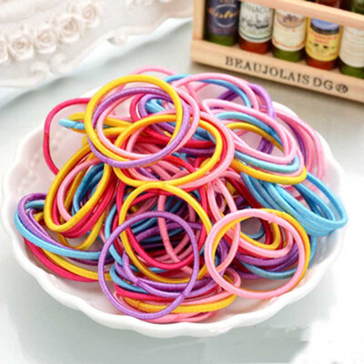 

100 Pcs Women Girl Elastic Hair Rubber Rope Scrunchie Ponytail Holder Bands hairband