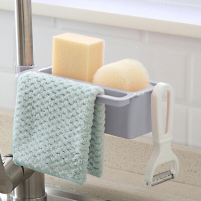 

Toponeto Household Faucet Clip Drain Rack Kitchen Sink Rag Bath Holder Soap Storage Box