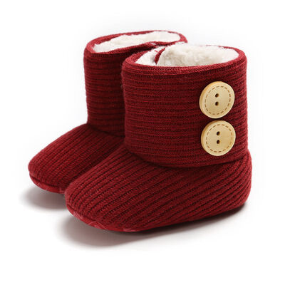 

Infant Girls Shoesborn Baby Boots Winter Winter Warm Fur Mid-Length Slip-On Furry Boots 0-18M