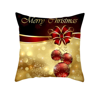 

Siaonvr Christmas Pillow Case Glitter Polyester Sofa Throw Cushion Cover Home Decor