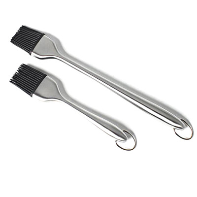 

Stainless Steel Pastry Brush Silicone Brush Head Barbecue Broom Oil Brushing Tool Hollow Handle