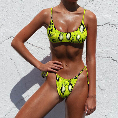 

Roseonmyhand Sexy Women Leopard Printed Bandage Bikini Push-Up Padded Swimwear Swimsuit Set