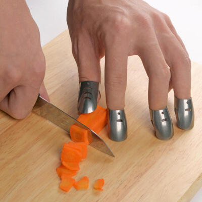 

Greensen 4PCS Stainless Steel Finger Guard Protector Avoid Hurting for Cutting Slicing