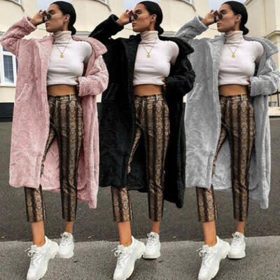 

UK Women Winter Warm Faux Fur Coats Overcoat Ladies Cardigan Jacket Tops Outwear