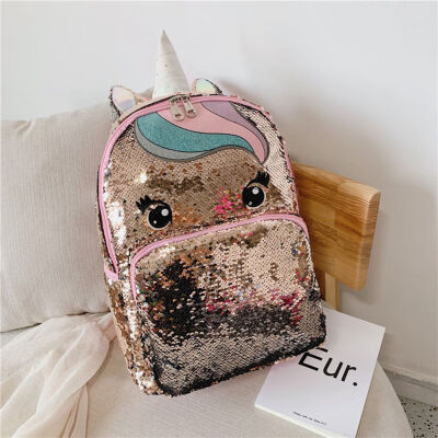 

Women Girls Unicorn Sequin Backpack Cute Cartoon School Bag Handbag Kids Bag