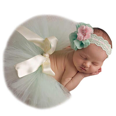 

2pcsset Cute Baby Flower Hairband Bowknot Tutu Skirt Girls Photo Props