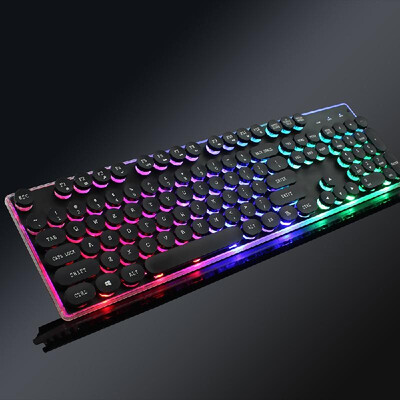 

ZERODATE KB202 Membrane Keyboard Wired Gaming Backlit Keyboard 104-Key with Customizable Lighting Effects ABS USB Wired Keyboard f