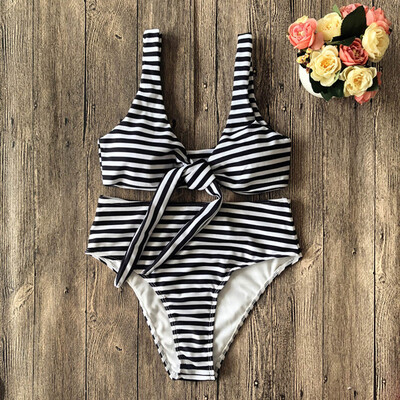 

Saidsome Women Sexy Push-Up Padded Bra Beach Halter Striped Bikini Set Swimsuit Swimwear