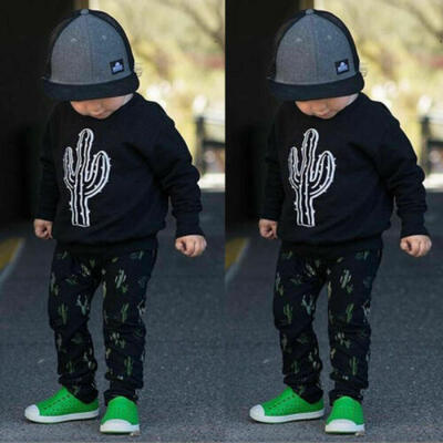 

US Infants Baby Boys Kids Cactus T-shirt TopsPants Outfits Summer Clothes 1-6Y