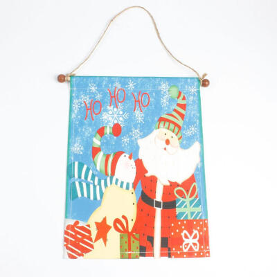 

The new Christmas flag canvas flag hanging hot Christmas decorations flags