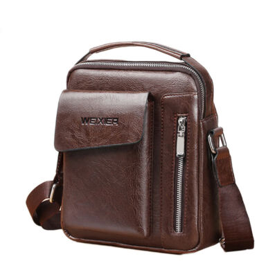 

Mens Fashion Boys Casual Handbangs Vintage Simple Style Hot Bucket PU Leather Flap Crossbody Bag Shoulder Messenger Bags