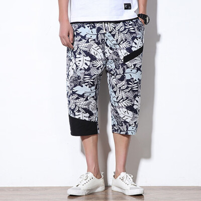 

Gobestart Mens New Style Fashion Vintage Printed Wide-Legged Pants Large Baggy Pants