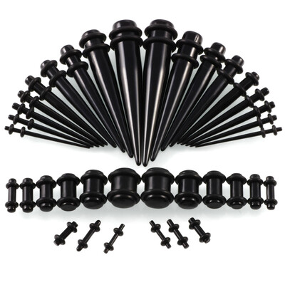 

36 Pcs Ear Stretching Kit 14G-00G Acrylic Tapers&Plugs Ear Stretching Expansion Kit Acrylic Ear Tunnel Body Stretcher Set