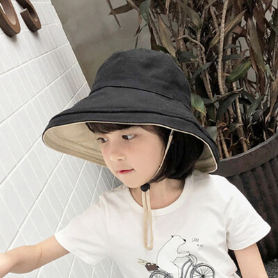 

Summer Boys Girls Baby Toddler Cotton Sun Hat Outdoor Travel Beach Wide Brim Bucket Hat Cap
