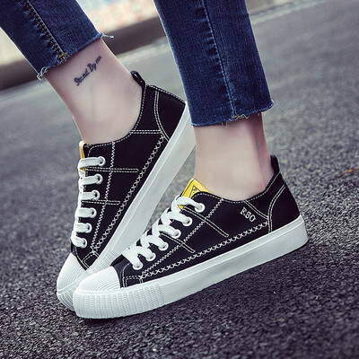 

Spring 2019 new canvas shoes womens shoes Korean version Hong Kong style retro shoes student trendy shoes leisure board shoe