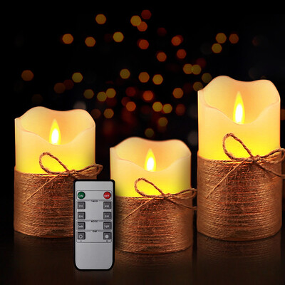 

Siaonvr Romantic Flameless LED Electronic Candle Light Remote Control Timer FASHION 3pc