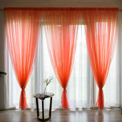 

Gobestart Leaves Sheer Curtain Tulle Window Treatment Voile Drape Valance 1 Panel Fabric