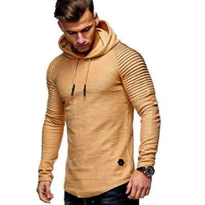 

Mens PULLOVER HOODIE Shirts Hooded Tee Sweatshirt Heavy Casual Muscle Fashion