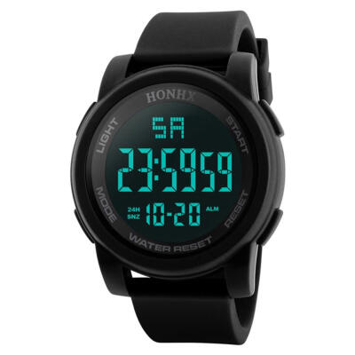 

Men Negative Display Black Screen Sports Luminous Digital Electronic Watch