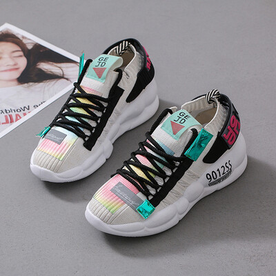 

Women Chunky Sneakers Platform 3cm Thick Sole Ladies Casual Vulcanize Shoes Web Celebrity Dad female fashion Sneakers Designer