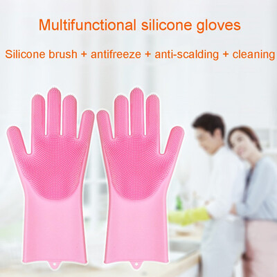

Siaonvr Magic Reusable Silicone Gloves Cleaning Brush Scrubber Gloves Heat Resistant