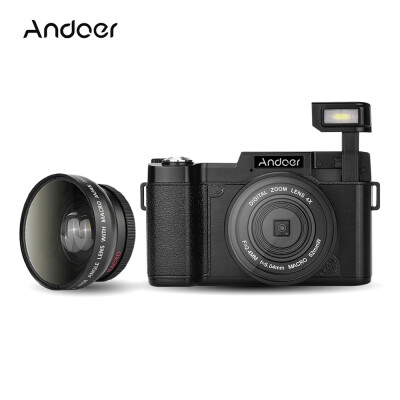 

Andoer CDR2 1080P 15fps Full HD 24MP Digital Camera 30" Rotatable LCD Screen Anti-shake 4X Digital Zoom Built-in Retractable Flas