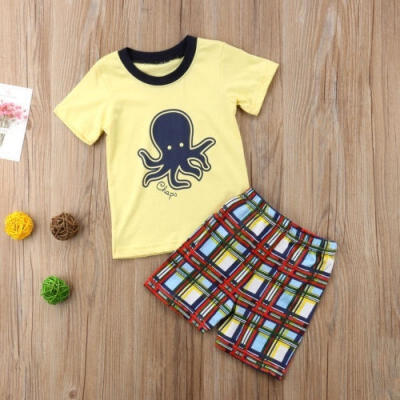 

Baby Boy Cute Fashion Short Sleeve Shorts Round Neck Summer Style Set