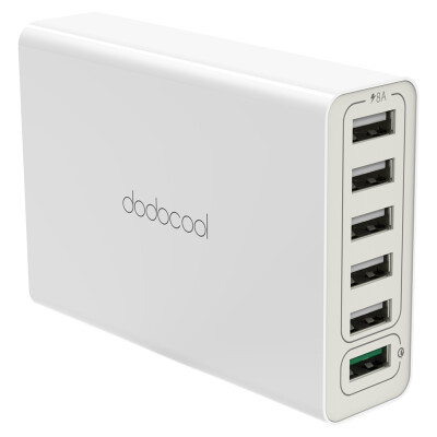 

dodocool 58W 6-Port USB Desktop Charging Station Wall Charger Power Adapter with Quick Charge 30 15m Detachable AC Power Cord fo
