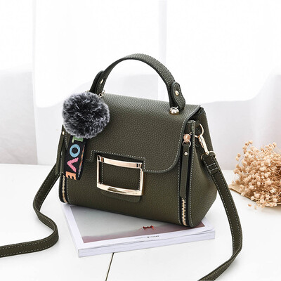 

Cross body bag trend plush simple wild pu leather small square bag shoulder portable handbag