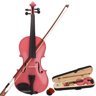 

Ktaxon Pink 44 Size Handcrafted Solid Wood Violin with Bow Rosin Case for kids who are 12&Adult