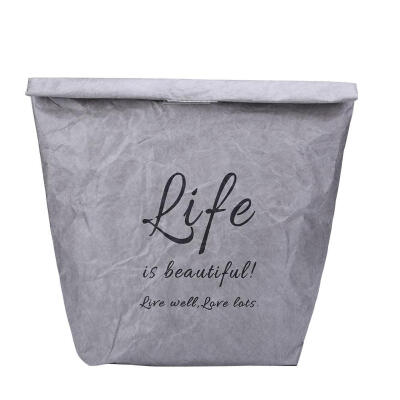 

Foldable Reusable Food Storage Large Capacity Kraft Paper Picnic Lunch Bag