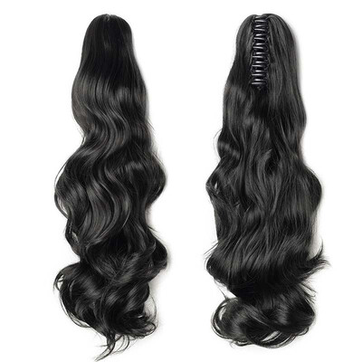 

Long Thick Claw Jaw Ponytail Big Straight Wave Clip in Pony Tail Hair Extension Extensions