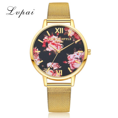 

Lvpai Fashion Mesh Horse Rose Gold Steel Women Dress Watches Clock For Ladies Luxury Band Womens Bracelet Quartz Wristwatch 233