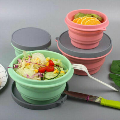 

NEW Collapsible Silicone Bowl with Lid 500ML Expandable Food Storage Containers