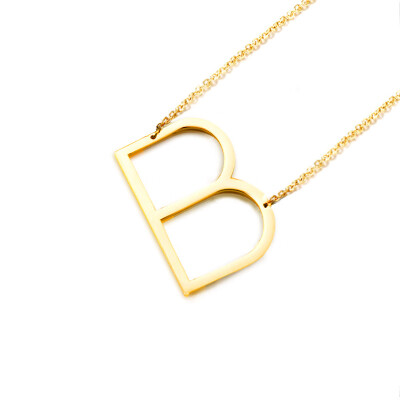 

New fashion Gold Stainless Steel 26 Alphabet Letter Pendant initial Necklace for Women Fashion Jewelry Choker Girl Collier